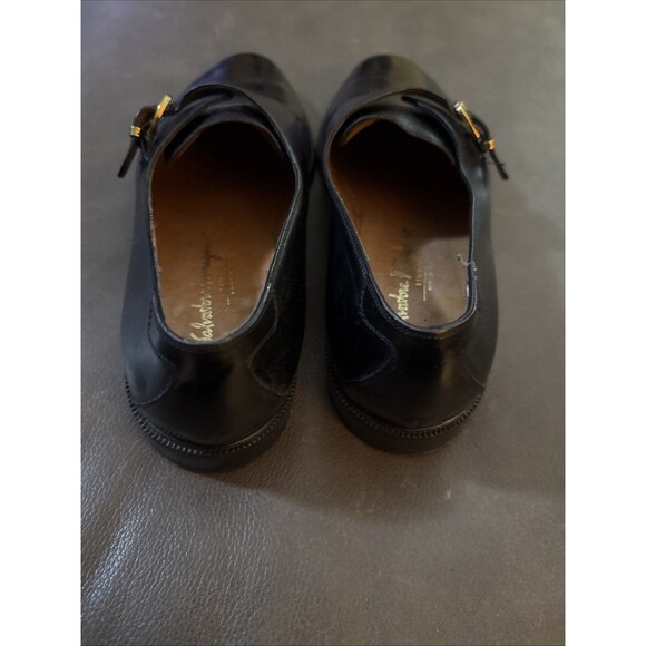 Salvatore Ferragamo Men’s Loafers Monk Strap Dress Shoes 10.5 D Black Italy EUC - Picture 12 of 16